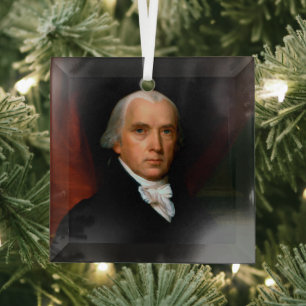 James Madison 4de Amerikaanse President Kerstmis Glas Ornament