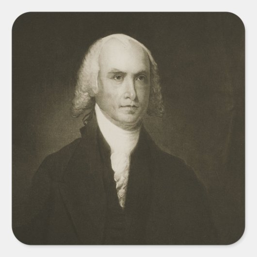 James Madison, 4de President van de Verenigde Stat Vierkante Sticker (Voorkant)