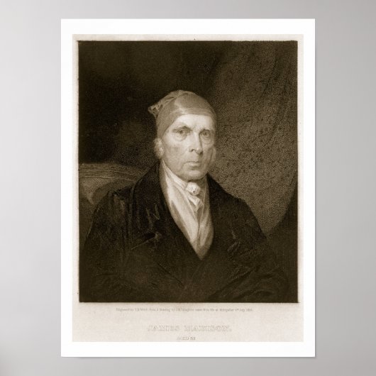 James Madison 82 jaar oud, gegraveerd door Thomas Poster (Voorkant)