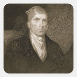 James Madison 82 jaar oud, gegraveerd door Thomas  Vierkante Sticker