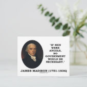 James Madison, als Mannen Angels waren zou geen go Briefkaart (Staand voorkant)