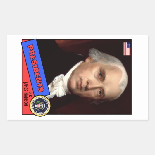 James Madison Baseball Card Rechthoekige Sticker (Voorkant)