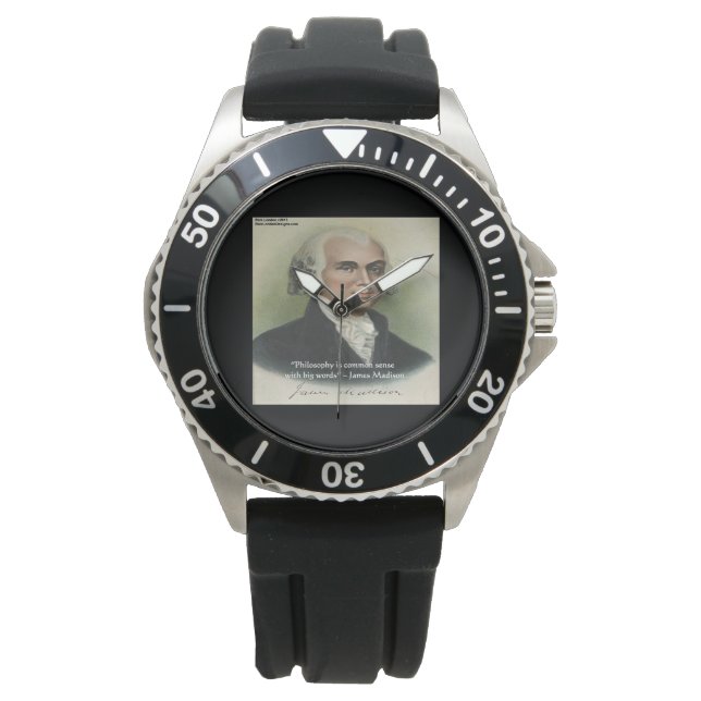 James Madison Common Sense Quote Horloge (Voorkant)