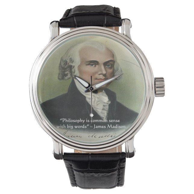 James Madison Common Sense Quote Watch Horloge (Voorkant)