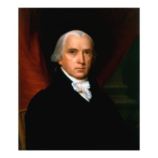 James Madison de 4e president: Koloniaal Amerika Foto Afdruk (Voorkant)