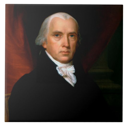 James Madison de 4e president: koloniaal Amerika Tegeltje (Voorkant)