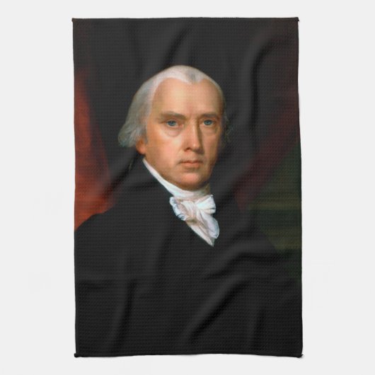 James Madison de 4e president: koloniaal Amerika Theedoek (Verticaal)
