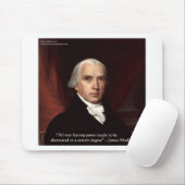 James Madison "Distrust Power" Wisdom Quote Gifts Muismat (Met muis)