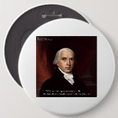James Madison "Distrust Power" Wisdom Quote Gifts Ronde Button 6,0 Cm (Voorkant /achterkant)