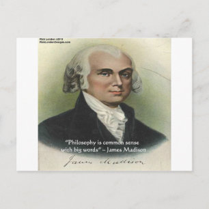 James Madison "Filosofie/Gewoon Zinnige" Citaat Briefkaart