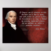 James Madison General Welfare Quote Poster (Voorkant)