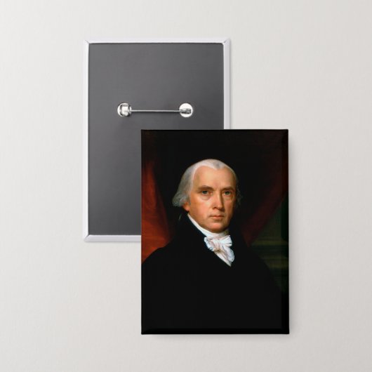 James Madison, het vierde President: koloniaal Ame Button (Voorkant / Achterkant)