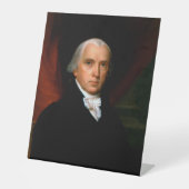 James Madison, het vierde President: koloniaal Ame Reclamebord Met Voetstuk (Voorkant)