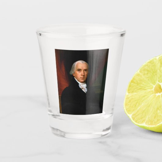 James Madison, het vierde President: koloniaal Ame Shot Glas (Voorkant)
