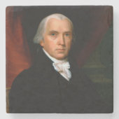 James Madison, het vierde President: koloniaal Ame Stenen Onderzetter (Voorkant)