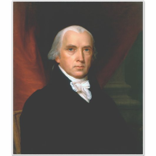 James Madison, het vierde President: koloniaal Ame Sticker (Voorkant)