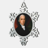 James Madison, het vierde President: koloniaal Ame Tin Sneeuwvlok Ornament (Rechts)