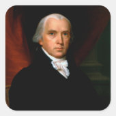 James Madison, het vierde President: koloniaal Ame Vierkante Sticker (Voorkant)