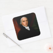 James Madison, het vierde President: koloniaal Ame Vierkante Sticker (Envelop)