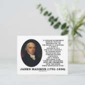 James Madison Knowledge Forever Governance Ignoran Briefkaart (Staand voorkant)