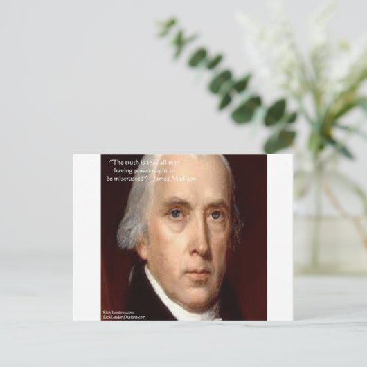 James Madison "Mistrust Power" Wisdom Quote Briefkaart (Staand voorkant)