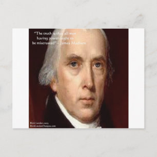 James Madison "Mistrust Power" Wisdom Quote Briefkaart