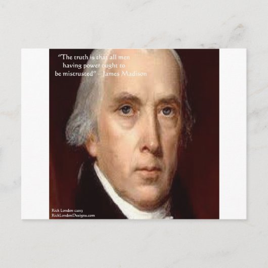 James Madison "Mistrust Power" Wisdom Quote Briefkaart (Voorkant)