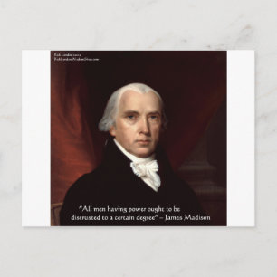 James Madison "Oorlog & Vrijheid" Wijsheid Citaat  Briefkaart