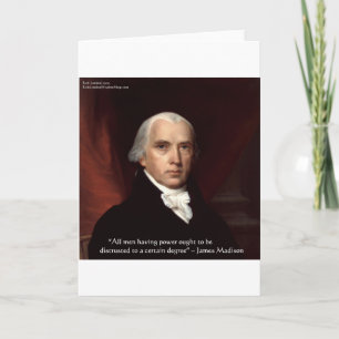 James Madison "Oorlog & Vrijheid" Wijsheid Citaat  Kaart