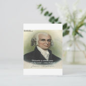 James Madison "Philosophy/Common Sense" Citaat Briefkaart (Staand voorkant)