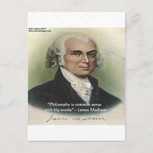James Madison "Philosophy/Common Sense" Citaat Briefkaart