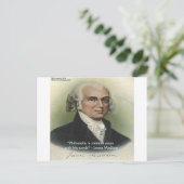 James Madison "Philosophy/Common Sense" Citaat Briefkaart (Staand voorkant)