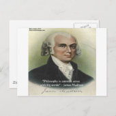 James Madison "Philosophy/Common Sense" Citaat Briefkaart (Voorkant / Achterkant)