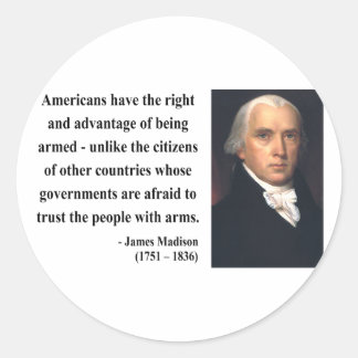 James Madison Quote 4b Ronde Sticker