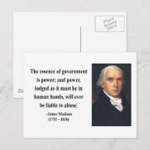 James Madison Quote 5b Briefkaart (Voorkant / Achterkant)