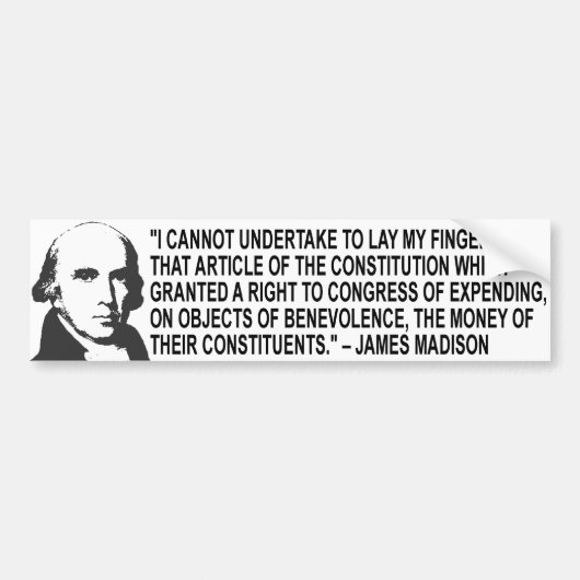 James Madison Quote Bumpersticker (Voorkant)