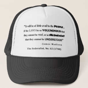 James Madison Quote van The Federalist, nr. 62 Trucker Pet