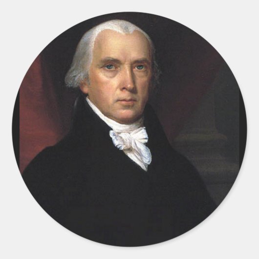 James Madison Ronde Sticker (Voorkant)