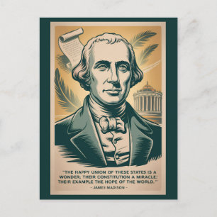 James Madison vierde president illustratie retro Briefkaart