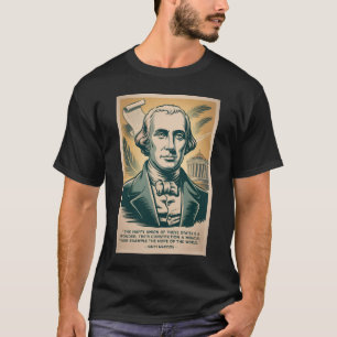 James Madison vierde president illustratie retro T-shirt