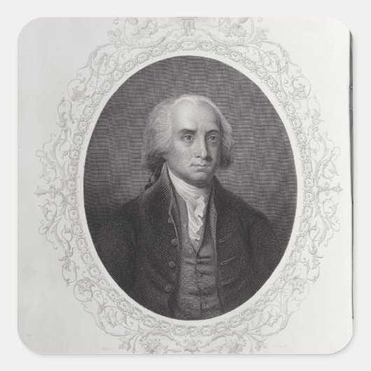 James Madison Vierkante Sticker (Voorkant)