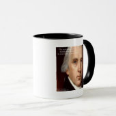 James Madison "Wantrouwen Macht" Wijsheid Quote Mok (Voorkant rechts)