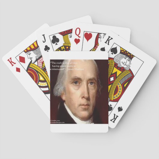 James Madison "Wantrouwen Macht" Wijsheid Quote Speelkaarten (Achterkant)