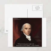 James Madison "War & Freedom" Wisdom Quote Gifts Briefkaart (Voorkant / Achterkant)