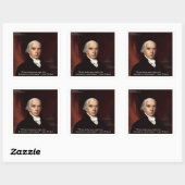 James Madison "War & Freedom" Wisdom Quote Gifts Vierkante Sticker (Vel)