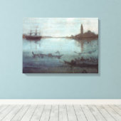 James McNeil Whistler Nocturne in Blue en Silver Canvas Afdruk (Insitu (Houten vloer))