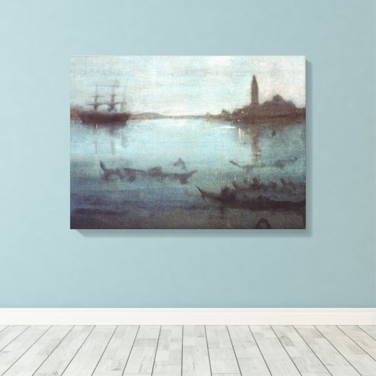 James McNeil Whistler Nocturne in Blue en Silver Canvas Afdruk (Insitu (Houten vloer))