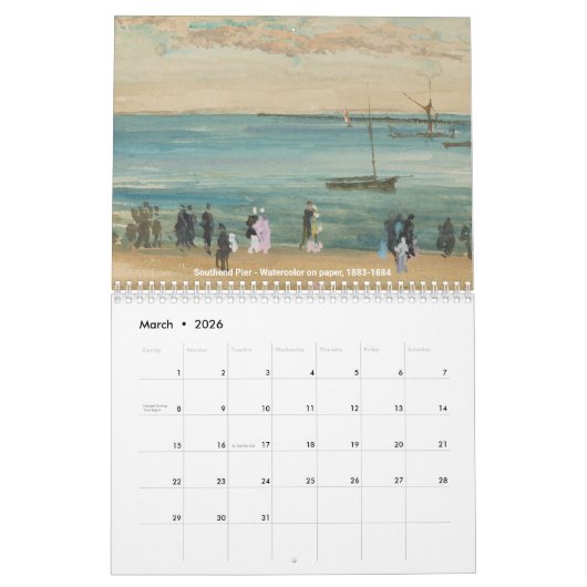James McNeill Whistler Kalender (Mar 2026)