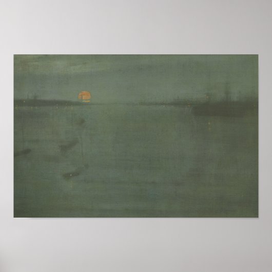 James McNeill Whistler - Nocturne - Blue en Gold Poster (Voorkant)