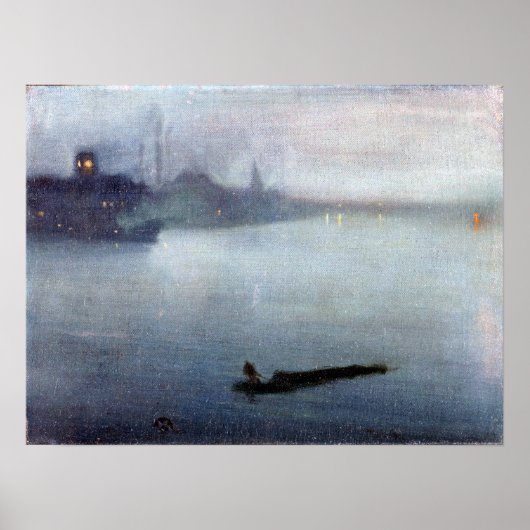 James McNeill Whistler Nocturne in Blue en Silver Poster (Voorkant)